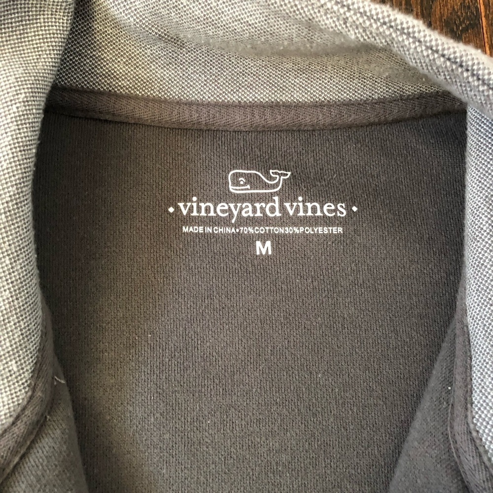 vineyard vines Men’s M Light Heathered Gray 1/4 Zipper Long-Sleeve Sweater - Picture 6 of 10